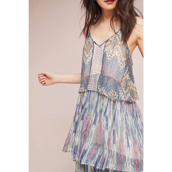 Anthropologie Meadow Rue Josie Tiered Maxi Dress Size 0 - Picture 4 of 8